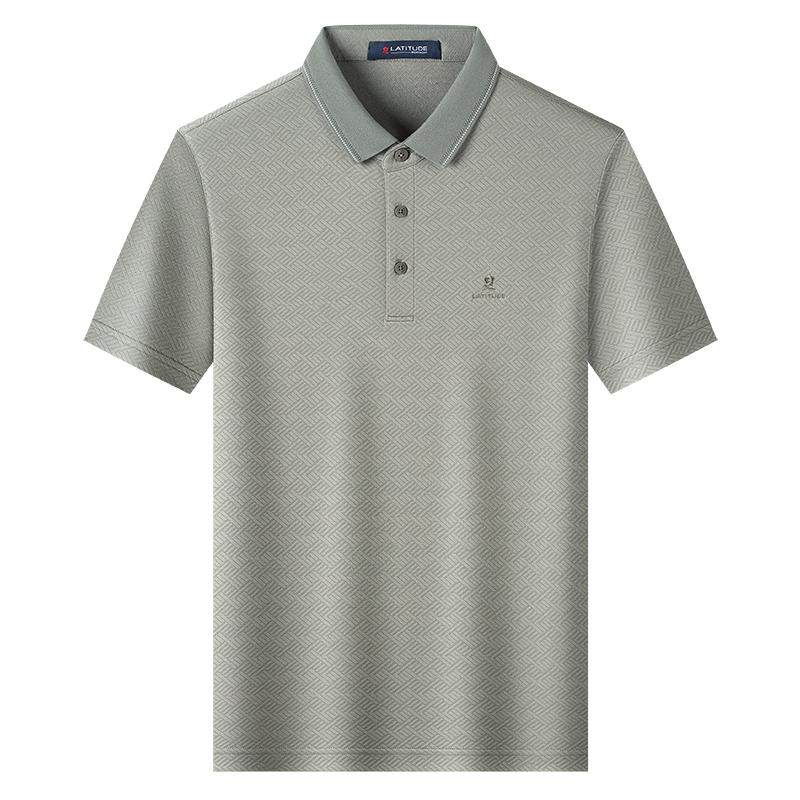 Mengtejiao mulberry silk polo shirt short-sleeved high-end silk
