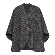 (Online Exclusive) VALENTINO Womens V Logo Wool and Cashmere Shawl