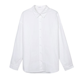 Xinbangbang top design sense niche 2023 new early autumn shirt jacket loose lazy style white shirt female