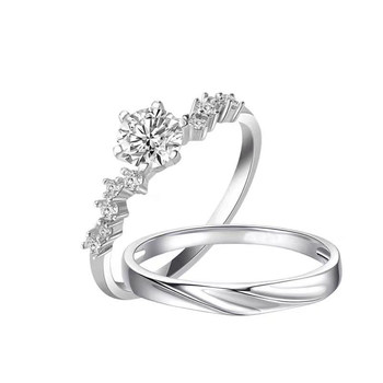 Sterling silver ring moissanite star dream wedding gift