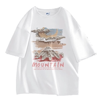 Pull back short-sleeved mens and womens 2024 new summer breathable heavyweight pure cotton couple versatile casual loose t-shirt pure t