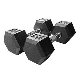 Hexagonal Rubber-Coated Dumbbell Cast Iron 10kg Men's Fitness Home Use Women's Hexagonal Dumbbell Gym Equipment for Arm Muscle Training