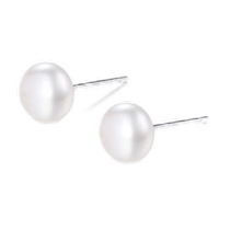 (China Gold) Zhen Shang Silver Ear Piercing Sterling Silver Natural Pearl Earrings Earrings Valentines Day Gift for Girlfriend