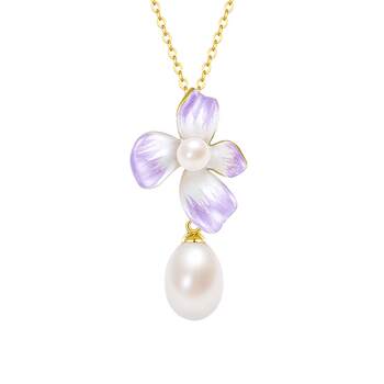 Birthday gift zhou taisheng wisteria flower pearl sterling silver