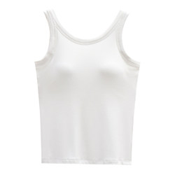 Camisole Women's Summer 2023 Slim-fitting Inner Padded Bra Integrated Sleeveless Bottoming White Top