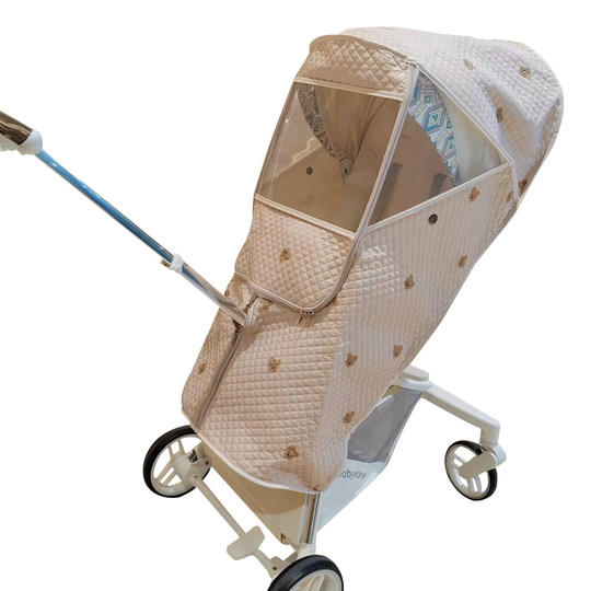 Universal three-layer quilted quilted windproof and warm baby stroller