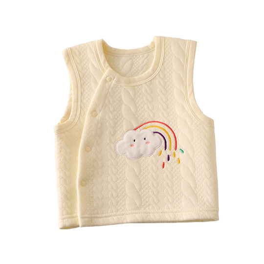 婴儿马甲保暖纯棉宝宝马甲春秋外穿新生儿夹棉护肚小坎肩简约百搭