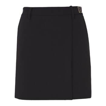 Langzi French preppy style skirt high-waisted black short skirt 2024 spring new slimming hip-hugging skirt