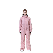 2024 New One-piece Ski Suit for Women Adult Slim Pink Couple Ski Suit Pants Single Board Double Board Waterproof Outdoor