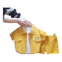 Jingqi Boys Summer Clothes Set 2024 New Baby Childrens Clothes Baby Summer Style Thin Short-Sleeved Two-piece Set