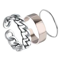 Chinse Sterling Silver 조합 여성을위한 단순하고 콜드 스타일 반지