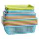 Fruit storage basket household drain plastic storage basket small kitchen rectangular hollow debris basket for dishes
