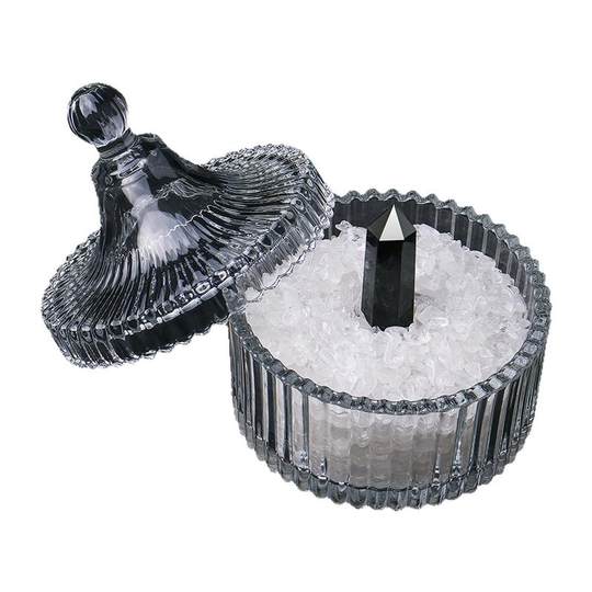 天然消磁白水晶碎石原石标本宝石摆件手链消磁石净化水晶碗消磁碗