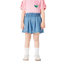 Balabala girls summer childrens dress 2024 new big childrens fake two-piece sweet printed dress