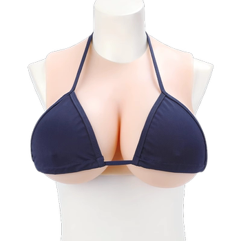 Ivita Silicone Breast Form for Men Cross-Dressing Cos Halter Neck Beautiful Back Low-Neck Streamer Fake Breasts Fake Breastplate