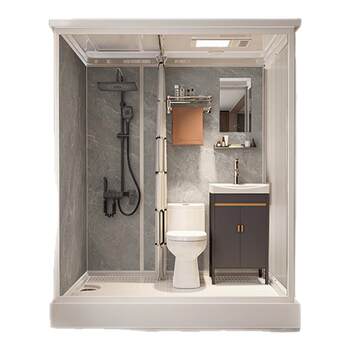 Glass bathroom integrated shower room