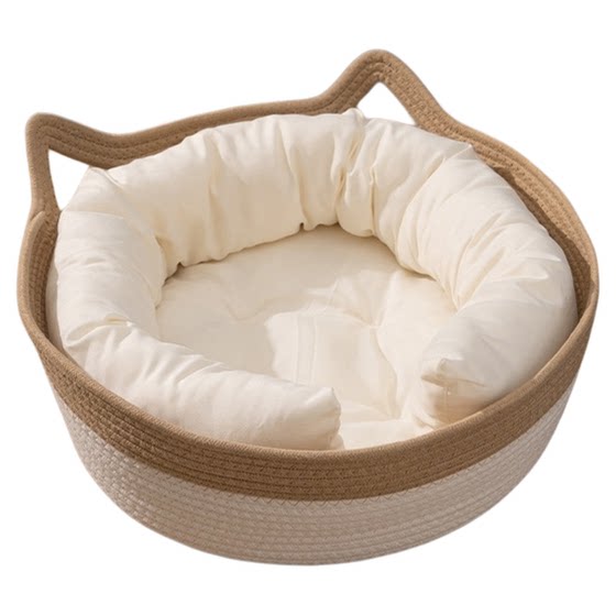 
Pet rattan woven breathable and comfortable cat nest four seasons universal summer cat house cat grass dog kennel cat scratch board summer pet bed