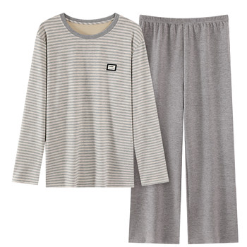 Men's cashmere pajamas thickened warm suit