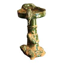 Han Dynasty lampstand candlestick pottery ornaments Han green glaze Han red glaze lampstand retro home collection art old objects