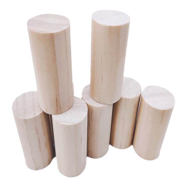 Pine cylindrical round wooden pillar small section model material