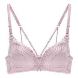 Underwear without steel ring front buckle spring and summer thin beautiful back small chest flat chest push-up girl bra cuckoo spring bra