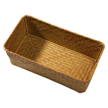 Straw storage box literary style desktop storage