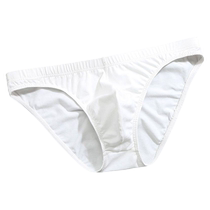 Low-waisted sexy solid color U-convex tight youth cotton pants mens thin briefs casual seamless bottoms