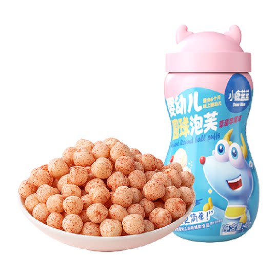 小鹿蓝蓝宝宝婴儿泡芙高钙谷物儿童不添加白砂糖
