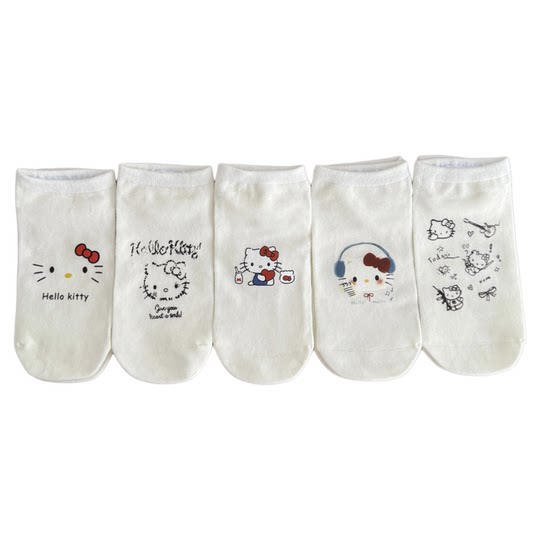 Gift box KT cat boat socks pure cotton boneless