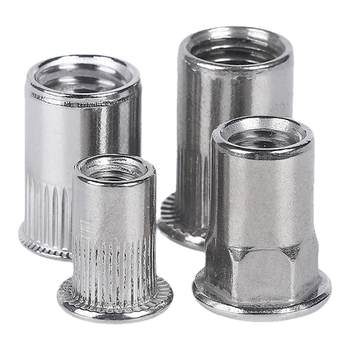 304 stainless steel blind rivet nut flat head cylindrical pull cap large countersunk head small countersunk head blind rivet nut half hexagonal