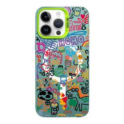 Smart card slave ເຫມາະສໍາຫລັບ Apple 14 mobile phone case magnetic iphone15promax protective cover trendy brand 13 high-end 12 Internet celebrity 11pro graffiti illustration magsafe anti-fall creative new plus