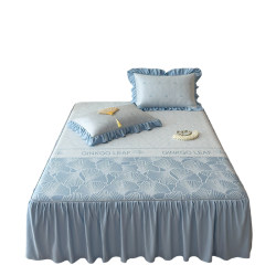 Jialiya Summer Ice Bean Cooling Mat Bed Skirt Style 2026 Summer New Model Machine Washable Air Conditioning Soft Mat Ice Silk Mat