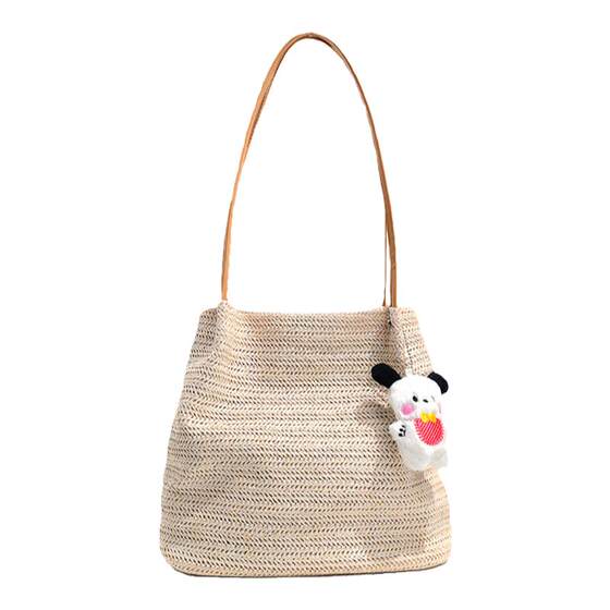 Straw bag women's 2025 new fashion beach bag