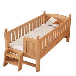 Children's spliced ​​bed, widened bedside bed, baby crib, beech wood crib, spliced ​​large bed, customizable extra bed, spliced ​​bed