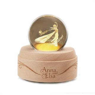 爱莎公主水晶球音乐盒八音盒冰雪奇缘女孩女童女生圣诞节礼物