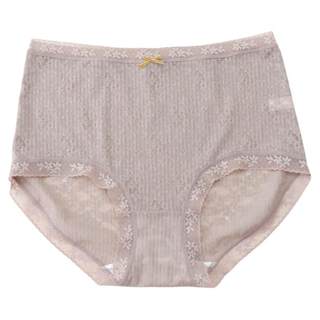 大码内裤女士200斤胖mm高腰收腹性感全蕾丝 日系蚕丝抗菌裆黑色