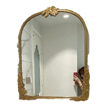 European retro wall-mounted bathroom cosmetic mirror American carved smart French anti-fog wall-mounted bathroom decorative mirror