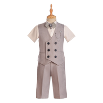 Childrens suit boys dress host catwalk piano performance suit birthday flower girl vest new summer style