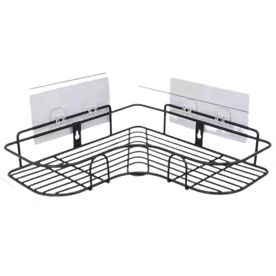 Punch-free triangle rack bathroom bathroom kitchen iron storage rack storage basket toilet wall-mounted