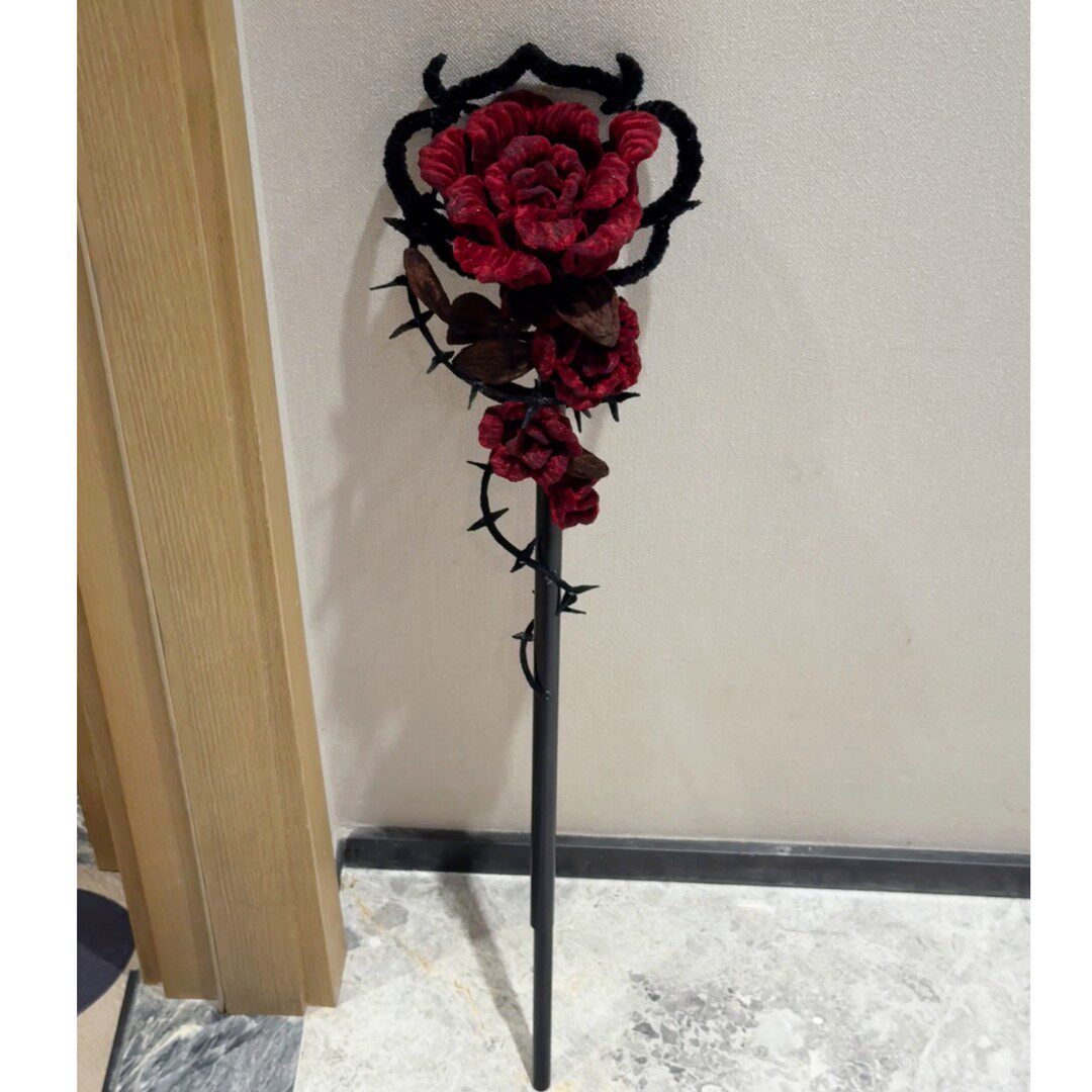 Love and Deep Space Qin Che Little Tanuki Blood Curse Cane Pipe Stick DIY Material Kit Thorn Rose Staff