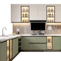 Gold Medal Kitchen Cabinet Integrated Cabinet Customized Quartz Stone Countertop Kitchen Cabinet Kitchen Cabinet Stove Integrated Cabinet Home Assembly