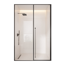 Bathroom shower room bathroom wet and dry separation glass door partition bathroom narrow frame household one-line l bath screen