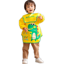 Mumeng childrens smock waterproof and anti-dirty winter baby eating art painting bib baby dressing backwards
