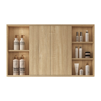 Fully pressed multi-layer solid wood sliding door feng shui mirror