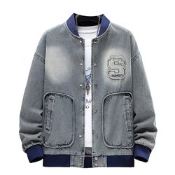 ພາກຮຽນ spring ແລະດູໃບໄມ້ລົ່ນ Jacket Denim ເດັກນ້ອຍຊາຍ 13 ນັກຮຽນມັດທະຍົມຕອນຕົ້ນ Handsome ເຄື່ອງແບບເບດບານ 15 ປີອາຍຸໄວລຸ້ນ Jacket ຜູ້ຊາຍ