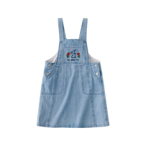 David Bella Childrens Suspender Dress 2024 New Girls Denim Suspender Skirt Spring Clothing Medium and Large Childrens Skirt