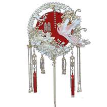 Round fan diy material package bride wedding Xiuhe double-sided ancient style bouquet heavy industry Chinese wedding finished wedding fan