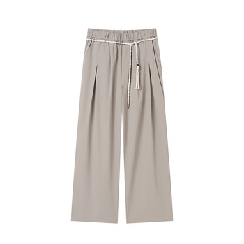 Whimnotion 26ss japanese toray imported linen hand-woven waist rope double pleated casual trousers