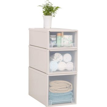 Drawer-type plastic combination multi-layer storage cabinet