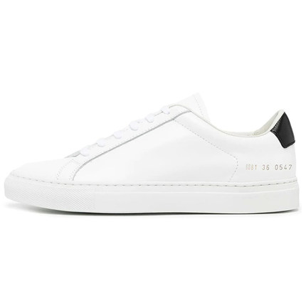COMMON PROJECTS Retro Low 皮革低帮圆头时尚板鞋 女款 白色